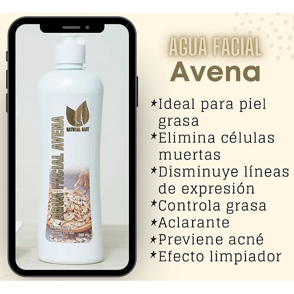 Agua Facial Con Extracto de Avena Herbacol X500ML