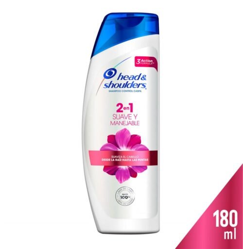 Shampoo Head & Shoulders Suave y Manejable 2 En 1 X 180 ML